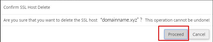 Click Proceed to delete SSL