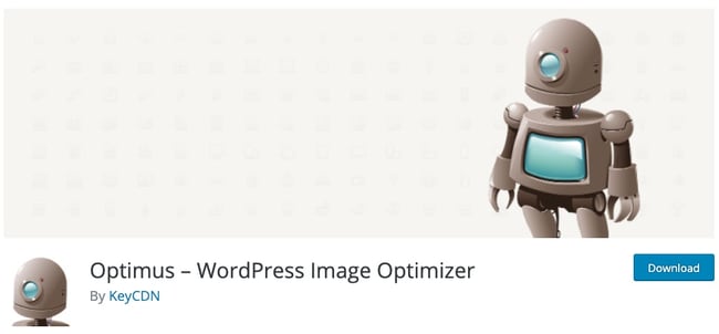 download page for the wordpress image optimization plugin optimus