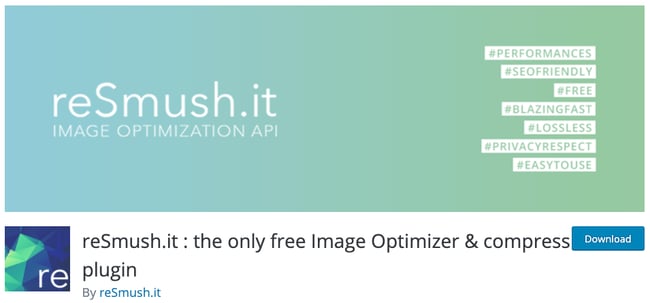 download page for the wordpress image optimization plugin resmush it