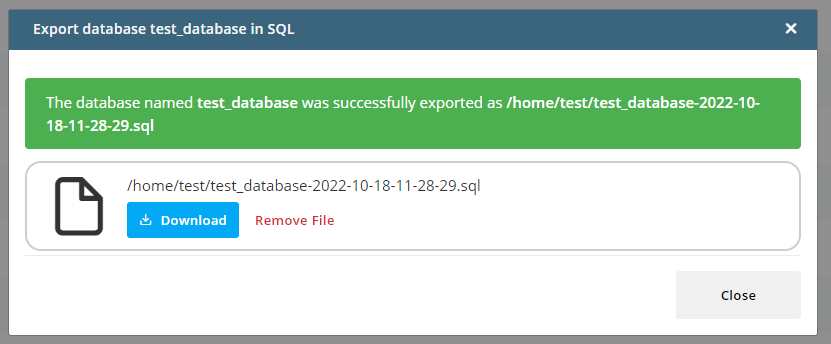 How to Back Up a MySQL Database, Creating a Database Backup With SPanel 3