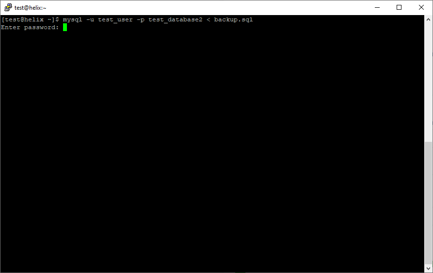 How to Back Up a MySQL Database, Restoring a database via the command line